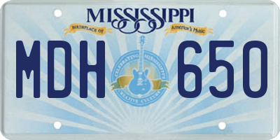 MS license plate MDH650