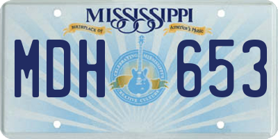MS license plate MDH653