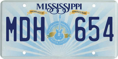 MS license plate MDH654