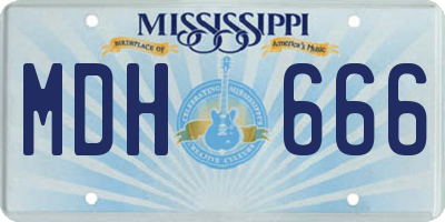 MS license plate MDH666
