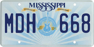 MS license plate MDH668