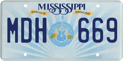 MS license plate MDH669