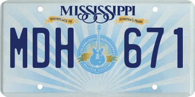 MS license plate MDH671
