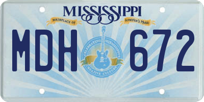 MS license plate MDH672