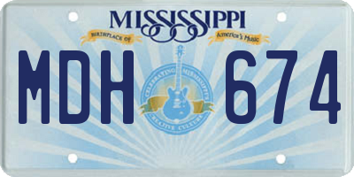 MS license plate MDH674