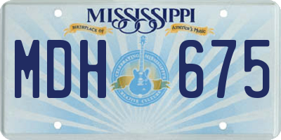 MS license plate MDH675
