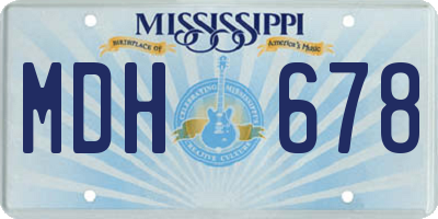 MS license plate MDH678