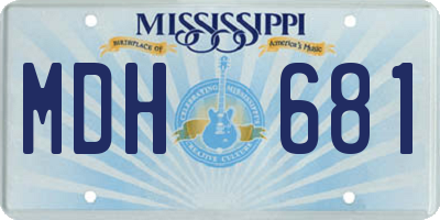 MS license plate MDH681