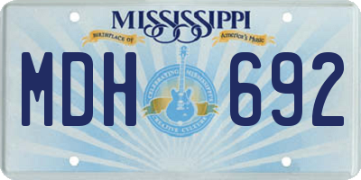 MS license plate MDH692