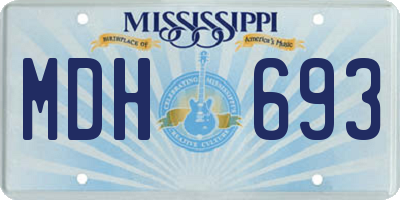 MS license plate MDH693