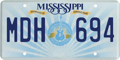MS license plate MDH694