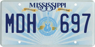 MS license plate MDH697