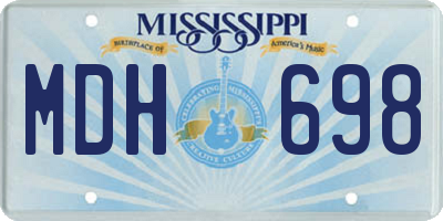 MS license plate MDH698