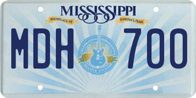 MS license plate MDH700