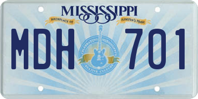 MS license plate MDH701