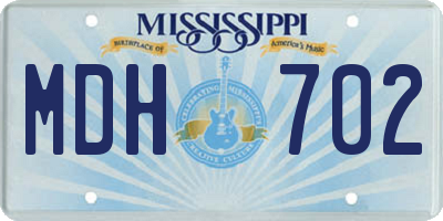 MS license plate MDH702