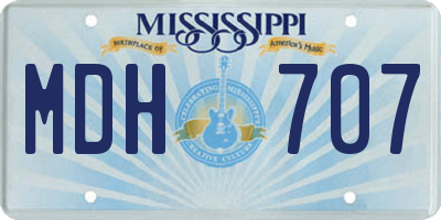 MS license plate MDH707
