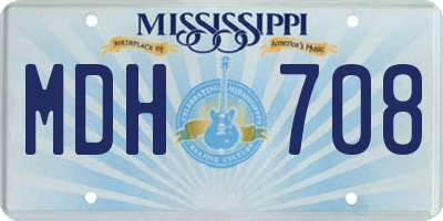 MS license plate MDH708