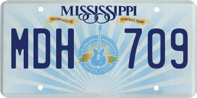 MS license plate MDH709