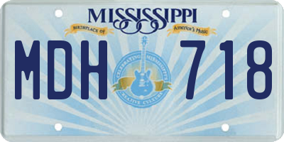 MS license plate MDH718
