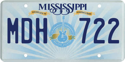 MS license plate MDH722