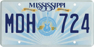 MS license plate MDH724