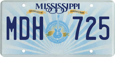 MS license plate MDH725
