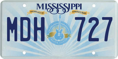 MS license plate MDH727