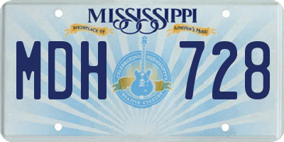 MS license plate MDH728
