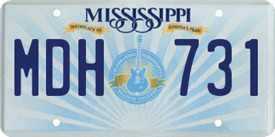 MS license plate MDH731