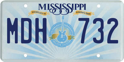MS license plate MDH732