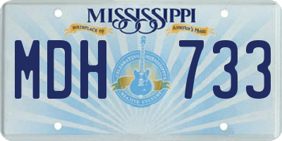 MS license plate MDH733