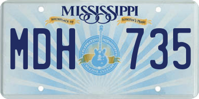 MS license plate MDH735