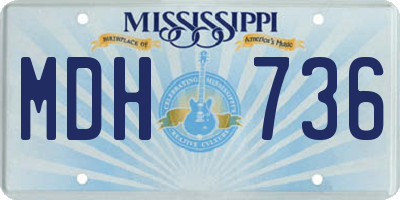 MS license plate MDH736
