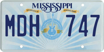 MS license plate MDH747