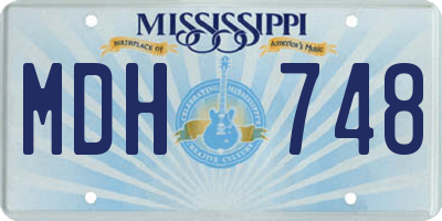 MS license plate MDH748