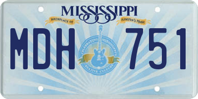 MS license plate MDH751