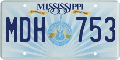 MS license plate MDH753