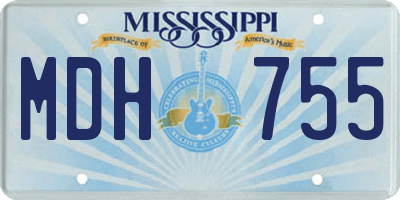 MS license plate MDH755