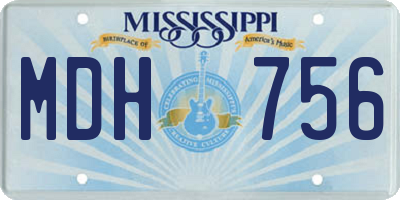 MS license plate MDH756