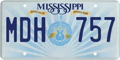 MS license plate MDH757