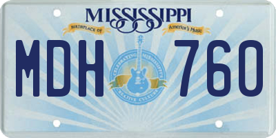 MS license plate MDH760