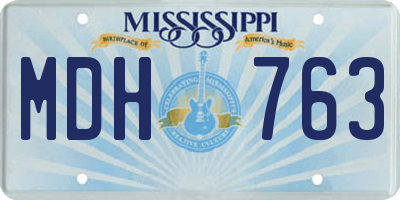 MS license plate MDH763