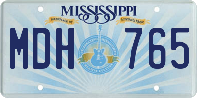MS license plate MDH765