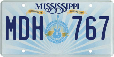 MS license plate MDH767