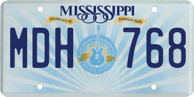 MS license plate MDH768