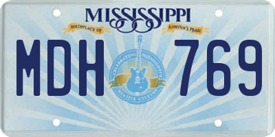 MS license plate MDH769
