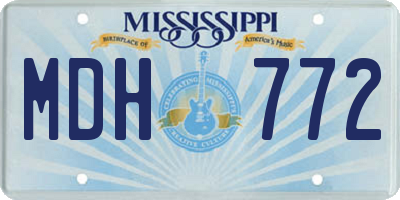 MS license plate MDH772