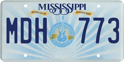 MS license plate MDH773