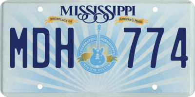 MS license plate MDH774